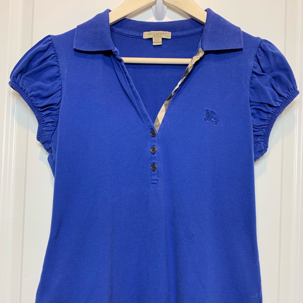 Burberry Check Nova Puff Cap Short Sleeves Top